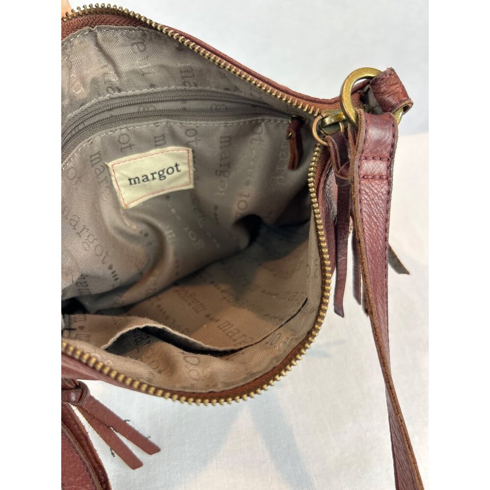 Margot New York Leather Crossbody Bag Brown Adjustable Strap READ - Picture 11 of 12